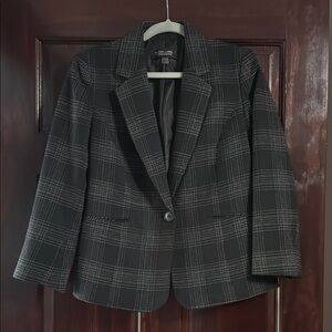 Evan Picone Black Label Black Plaid Blazer